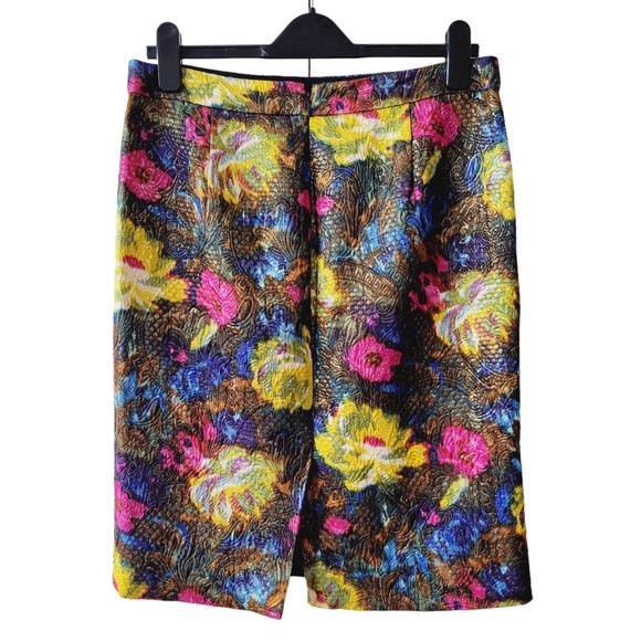 J. Crew Collection Floral Embossed Textured Pencil Skirt - Picture 2 of 10